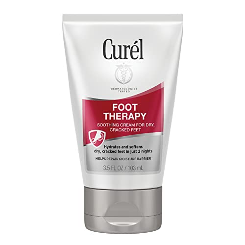 Curel Foot Therapy Cream, 3.5 oz Soothing Lotion for Dry Cracked Feet, Quick Absorbing, with Shea Butter, Coconut Milk, and Vitamin E2