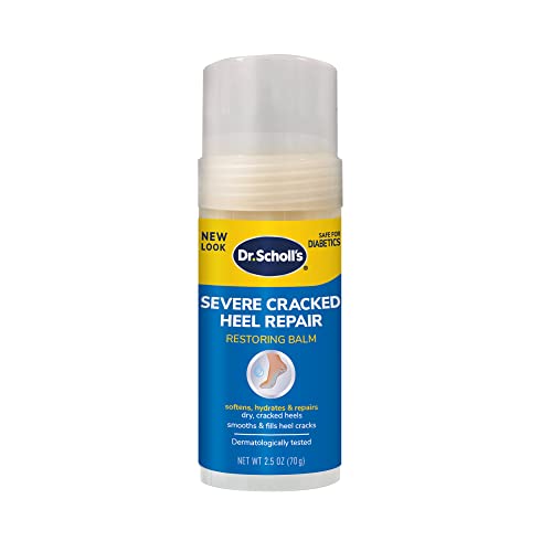 Dr. Scholl's Severe Cracked Heel Repair Restoring Balm 2.5oz, with 25% Urea for Dry, Cracked Feet, Heals and Moisturizes for Healthy Feet