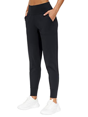 THE GYM PEOPLE Women's Joggers Pants Lightweight Athletic Legging Tapered Lounge Pants for Workout, Yoga, Running (X-Small, Black)