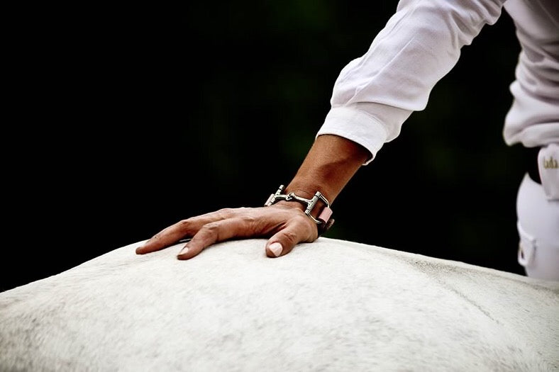 Soft Pink Leather Horse Bit Bracelet S1491 | Ideana