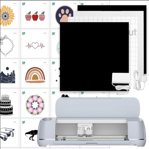 Cricut Maker 3 & Digital Content Library Bundle - Includes 30 images in Design Space App - Smart Cutting Machine, 2X Faster & 10X Cutting Force, Cuts 300+ Materials, Blue