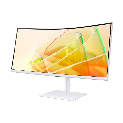 SAMSUNG 34-Inch ViewFinity S65TC Series Ultra-WQHD 1000R Curved Computer Monitor, HDR10, 100Hz, AMD FreeSync, Thunderbolt 4, Height Adjustable Stand, Built-in Speakers, Eye Care, LS34C650TANXGO, 2024