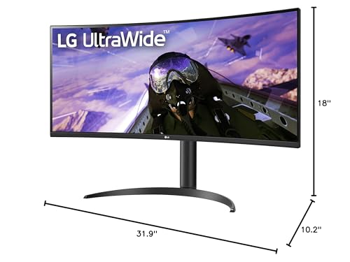 LG UltraWide QHD 34-Inch Computer Monitor 34WP65C-B, VA with HDR 10 Compatibility and AMD FreeSync Premium, Black