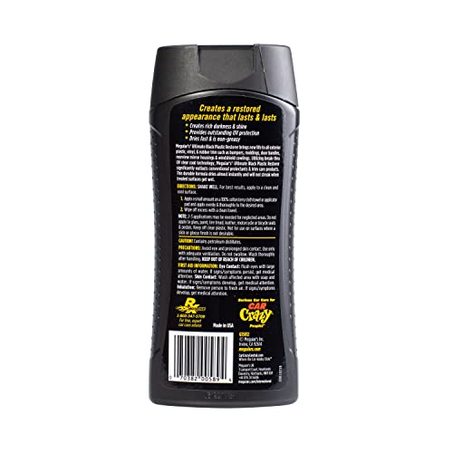 Meguiar's Ultimate Black Plastic Restorer - Restores Black Plastic & Faded Trim Pieces While Adding Durability & UV Protection - 12 Oz