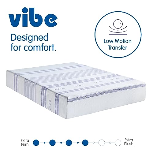 Vibe Gel Memory Foam Mattress, 12-Inch CertiPUR-US Certified Bed-in-a-Box, Queen, White