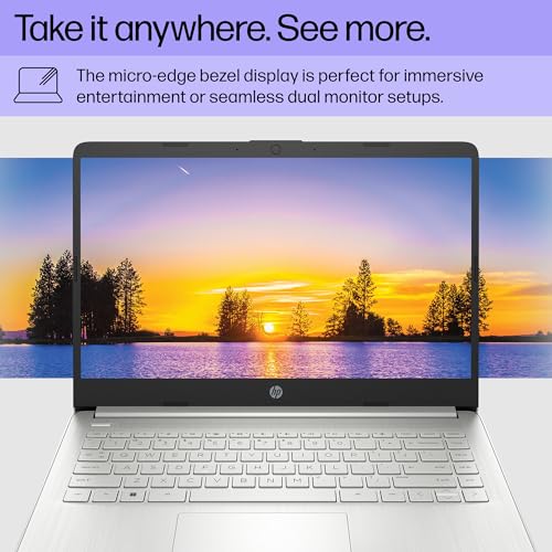 HP 14 inch Laptop, HD Display, 12th Generation Intel Core i3-1215U, 8 GB RAM, 256 GB SSD, Intel UHD Graphics, Windows 11 Home in S mode, 14-dq5009nr (2024)