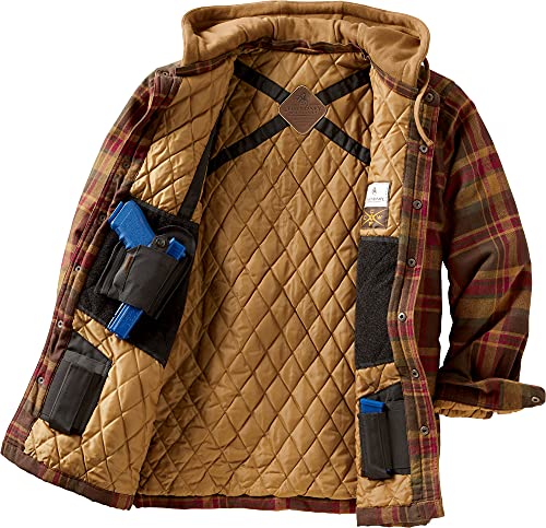 Legendary Whitetails Men's Standard Concealed Carry Hooded Shirt Jacket, Maplewood Plaid, Large