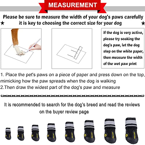 QUMY Dog Shoes for Large Dogs, Medium Dog Boots & Paw Protectors for Winter Snowy Day, Summer Hot Pavement, Waterproof in Rainy Weather, Outdoor Walking, Indoor Hardfloors Anti Slip Sole Black Size 1