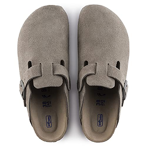 Birkenstock Women's Boston Soft Footbed Clogs, Stone Coin, Grey, 9-9.5 Narrow US