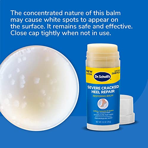 Dr. Scholl's Severe Cracked Heel Repair Restoring Balm 2.5oz, with 25% Urea for Dry, Cracked Feet, Heals and Moisturizes for Healthy Feet