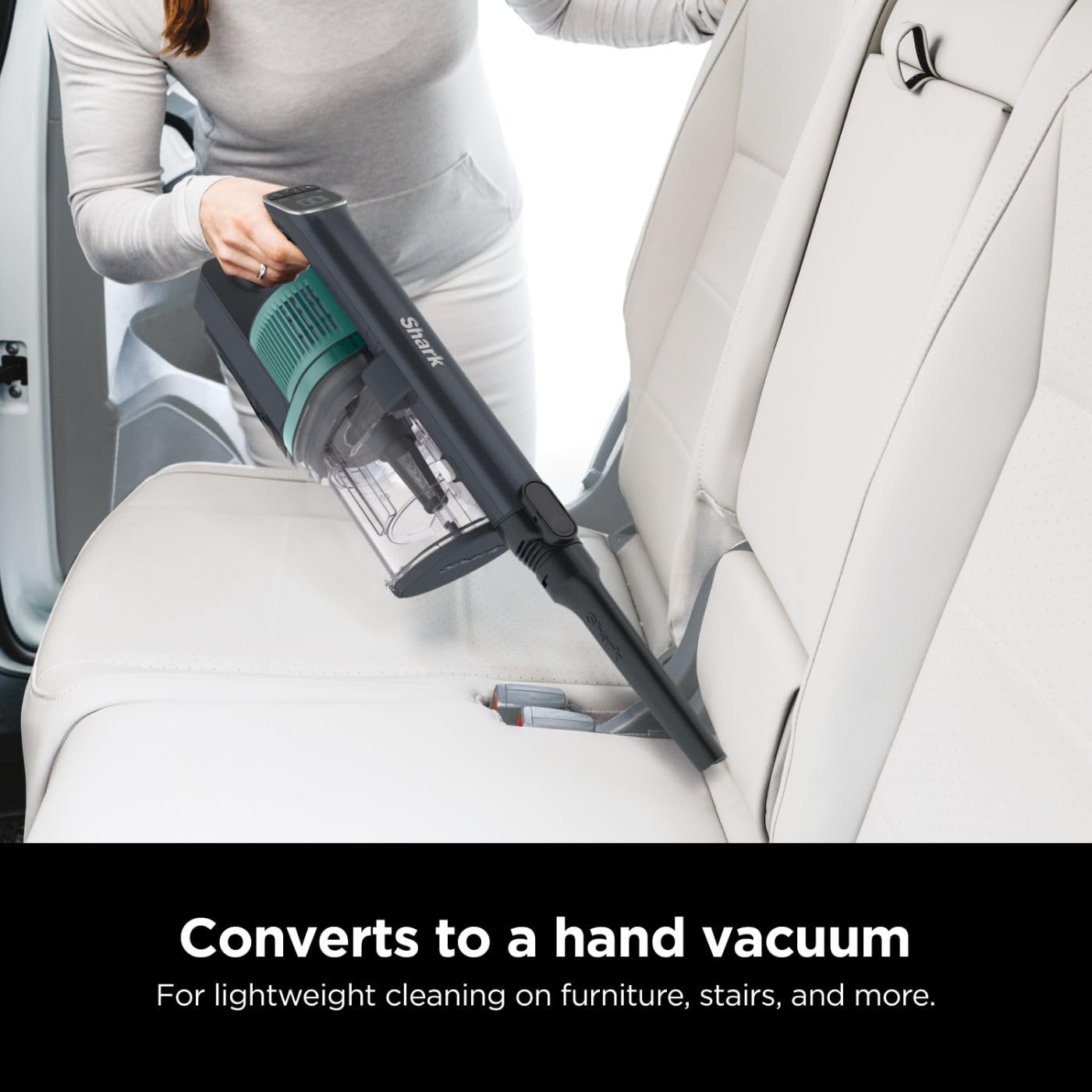 Shark IZ631H Cordless Pro Vacuum with PowerFins and Self-Cleaning Brushroll, Includes Upholstery Tool & Crevice Tool, Up To 60 Minute Runtime, HEPA Filtration, Cordless Vacuum, Dark Grey/Mojito