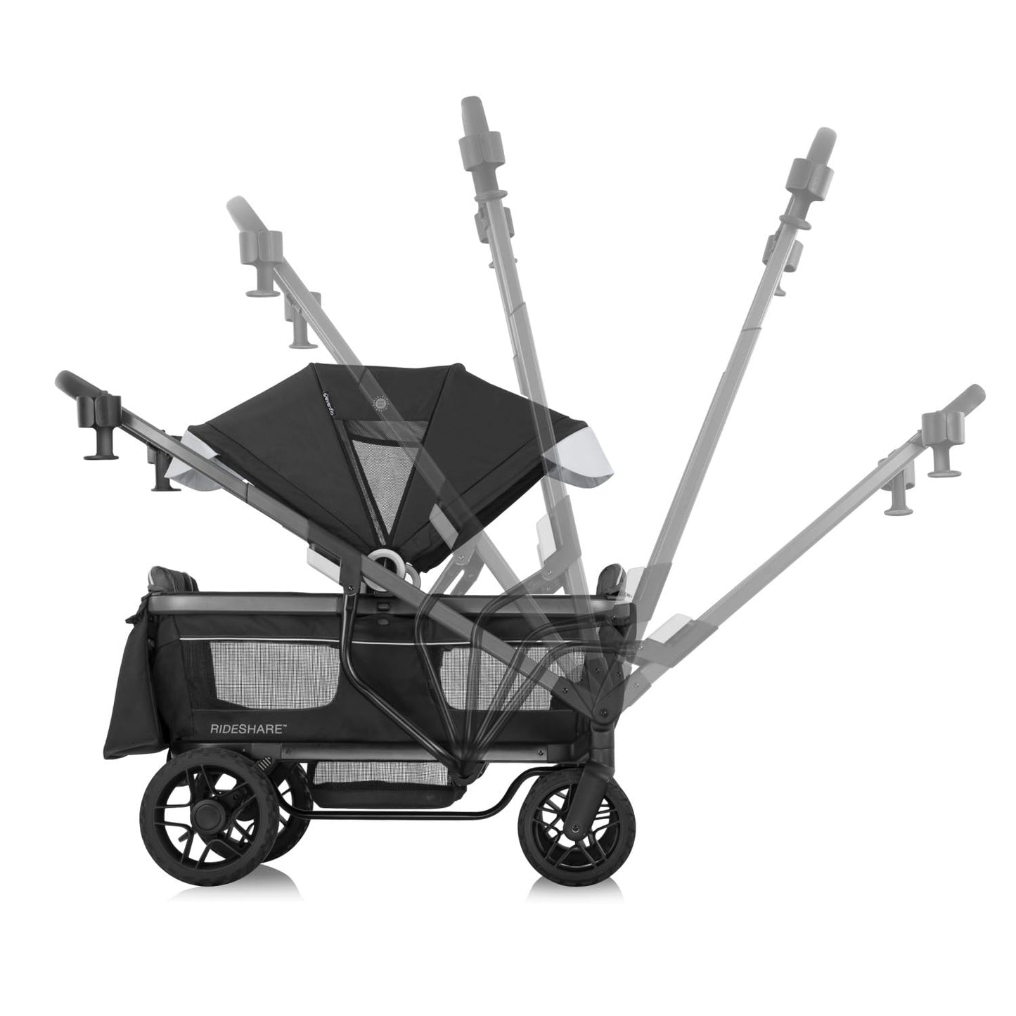 Evenflo Shyft Rideshare All-Terrain Performance Stroller Wagon (Sterling Black)