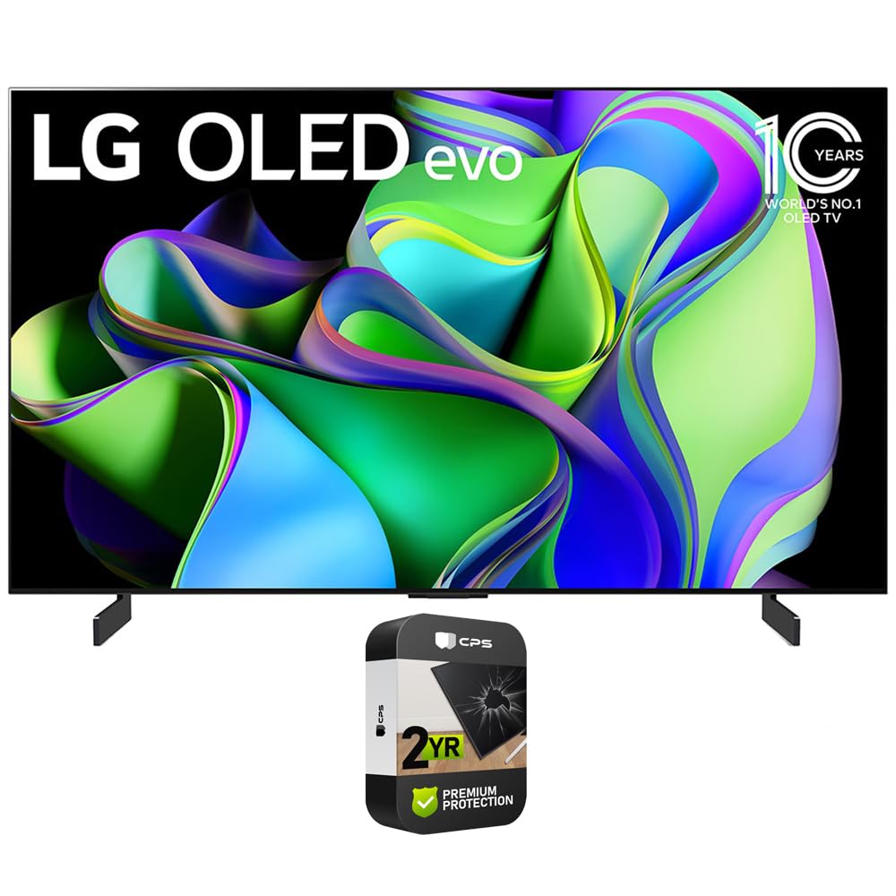 LG OLED77C3PUA OLED evo C3 77 Inch HDR 4K Smart OLED TV 2023 (Renewed) Bundle with 2 YR CPS Enhanced Protection Pack