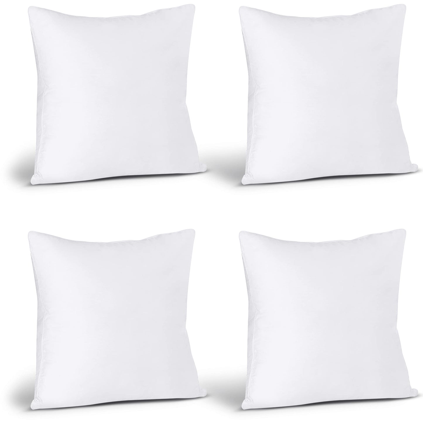 Utopia Bedding Throw Pillows (Set of 4, White), 18 x 18 Inches Pillows for Sofa, Bed and Couch Decorative Stuffer Pillows