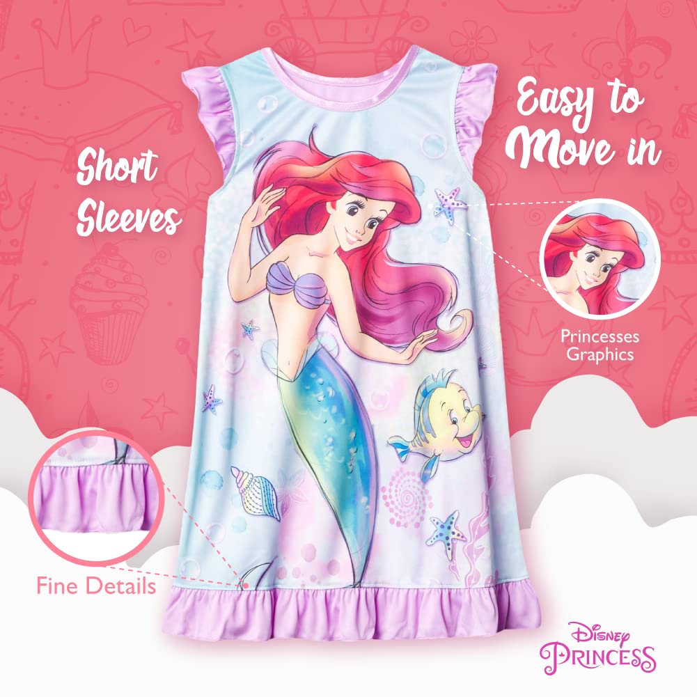 Disney Girls' Little Mermaid Nightgown, UNDER THE WATER 2, 4T