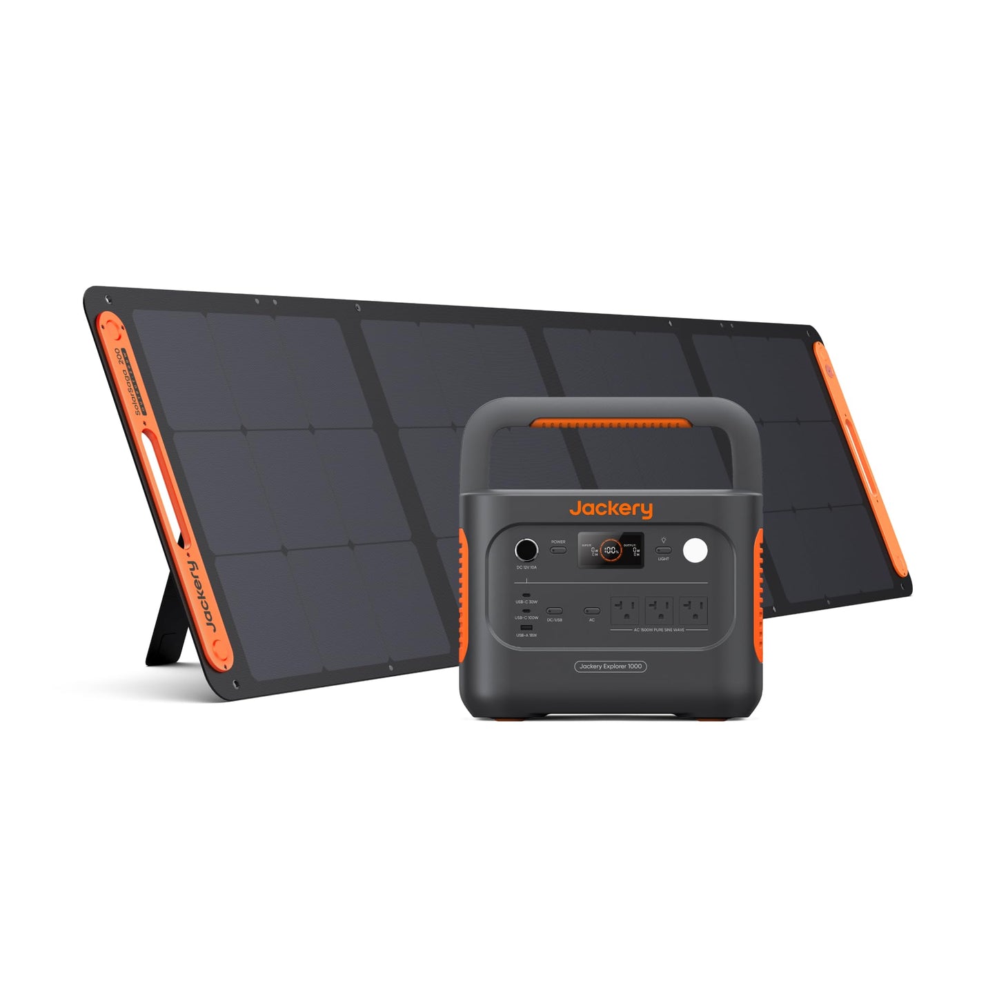 Jackery Solar Generator 1000 v2 with 200W Solar Panel(2024 New),1070Wh Portable Power Station LiFePO4 Battery,1500W AC/100W USB-C Output,1Hr Fast Charge for Outdoor,Off-Grid Living,RV,Emergency