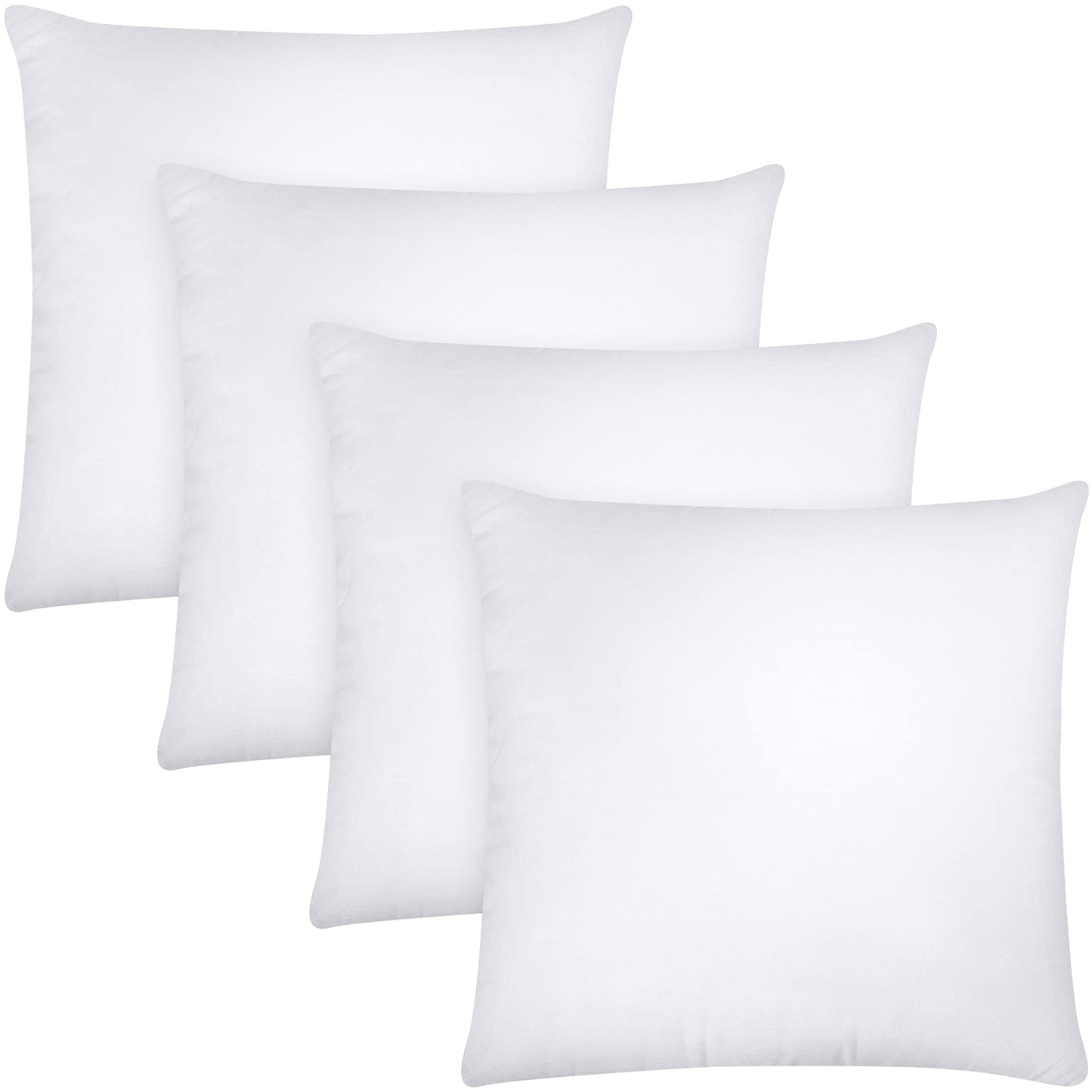 Utopia Bedding Throw Pillows (Set of 4, White), 18 x 18 Inches Pillows for Sofa, Bed and Couch Decorative Stuffer Pillows