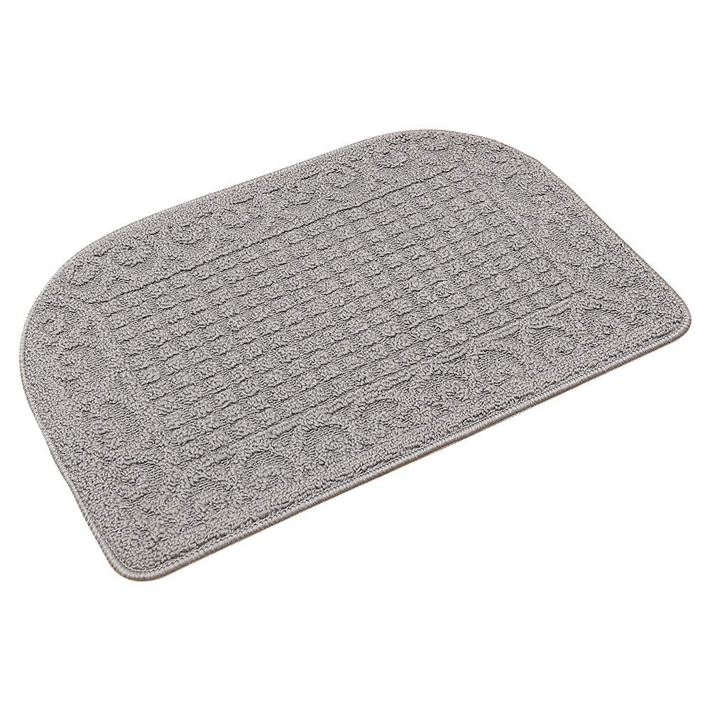 COSY HOMEER 27X18 Inch Anti Fatigue Kitchen Rug Mats are Made of 100% Polypropylene Half Round Rug Cushion Specialized in Anti Slippery and Machine Washable (Grey 1pc)