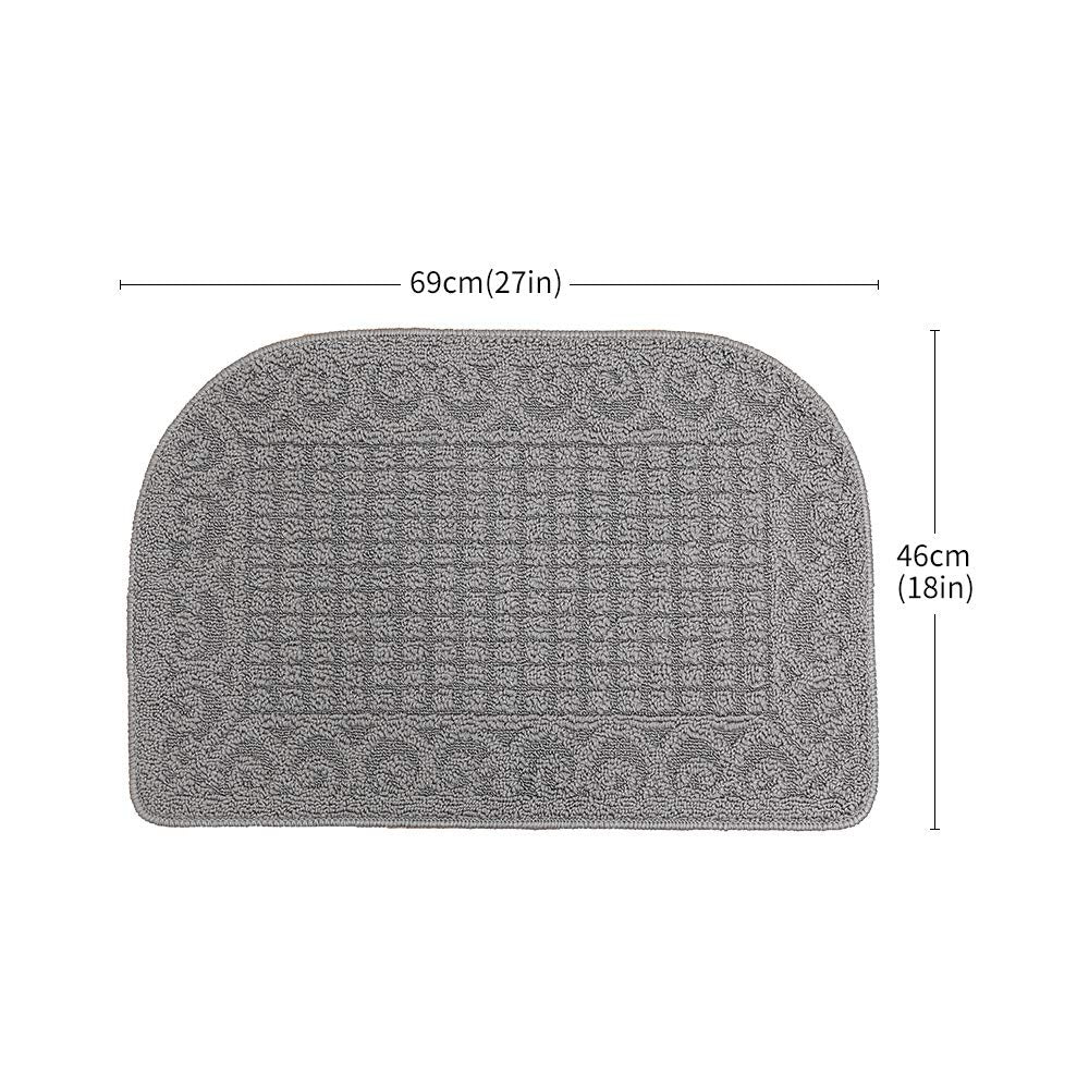 COSY HOMEER 27X18 Inch Anti Fatigue Kitchen Rug Mats are Made of 100% Polypropylene Half Round Rug Cushion Specialized in Anti Slippery and Machine Washable (Grey 1pc)