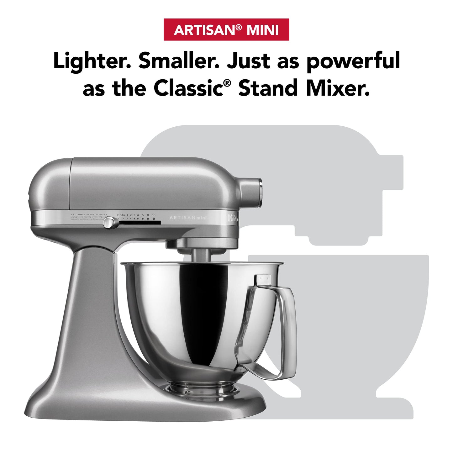 KitchenAid Artisan Mini 3.5 Quart Tilt-Head Stand Mixer - KSM3316X - Contour Silver