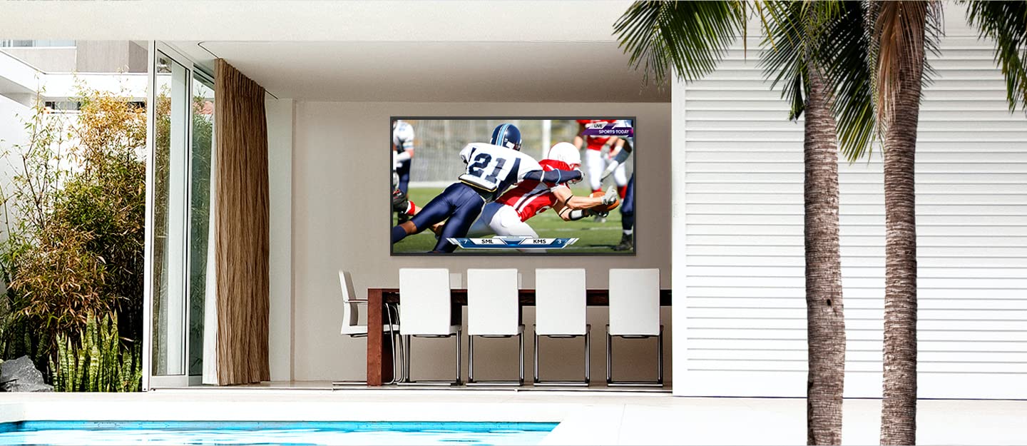 SAMSUNG 55-inch Class QLED 4K The Terrace Partial Sun Outdoor, Direct Full Array 16x, Quantum HDR 32x, Weatherproof, Wide Viewing Angle Smart TV w/ Alexa Built-in (QN55LST7TAFXZA, Latest Model)