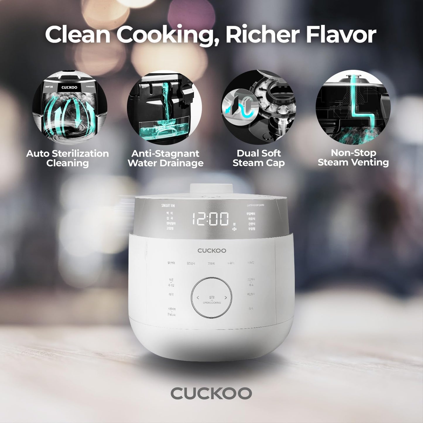 CUCKOO CRP-LHTR0609FW 6-Cup (Uncooked) / 12-Cup (Cooked) Induction Heating Twin Pressure Rice Cooker with Nonstick Inner Pot, 16 Menu Modes, 3 Voice Guide, Auto Clean (White)