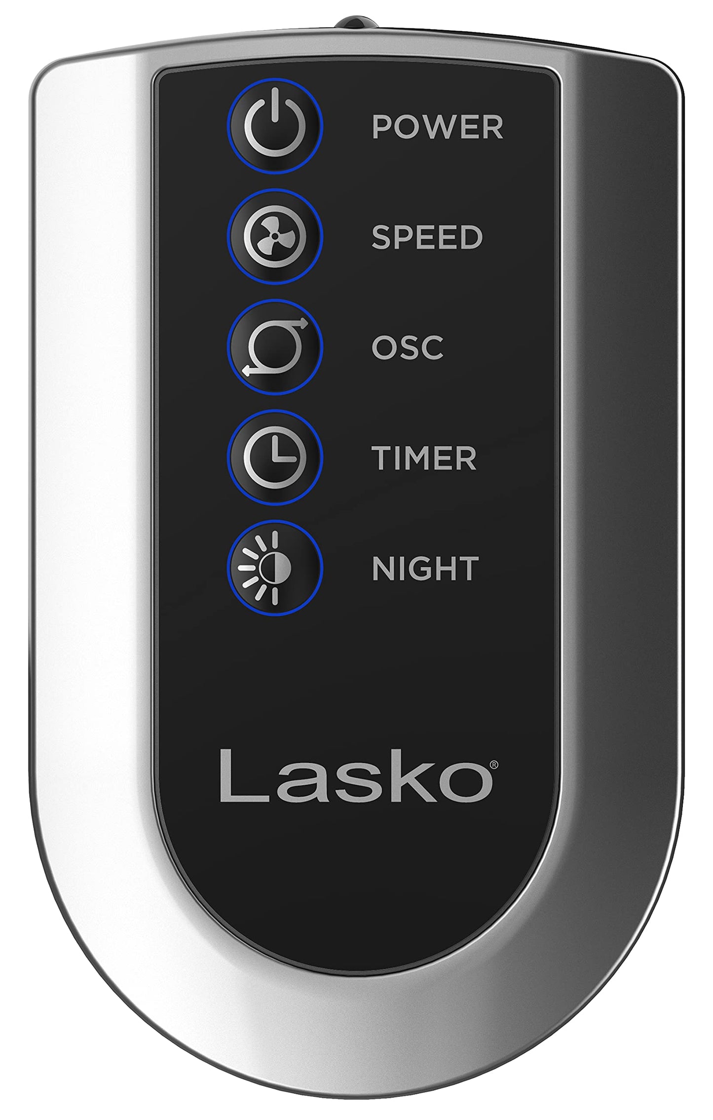 Lasko Oscillating Tower Fan, Nighttime Setting, Remote Control, Portable, Timer, for Bedroom, Home and Office, 3 Quiet Speeds, 42.5", Silverwood, T42954, woodgrain and grey