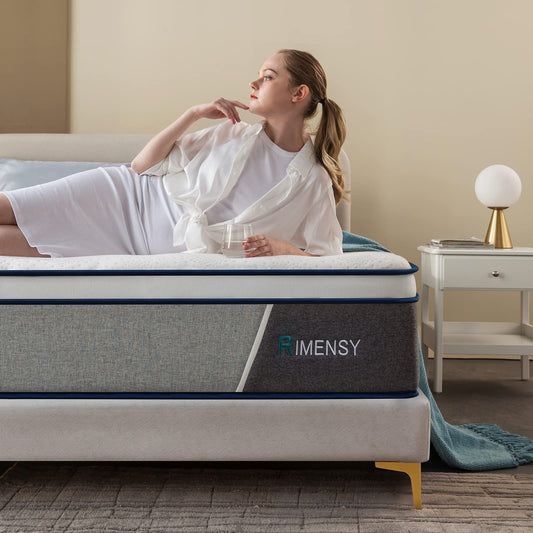 Queen Mattress, 14 Inch Hybrid Mattress in a Box,Gel Memory Foam Mattress,Individually Wrapped Pocket Coils Innerspring Mattress for Motion Isolation,Medium Firm,Queen Size Mattress,60"*80"*14"