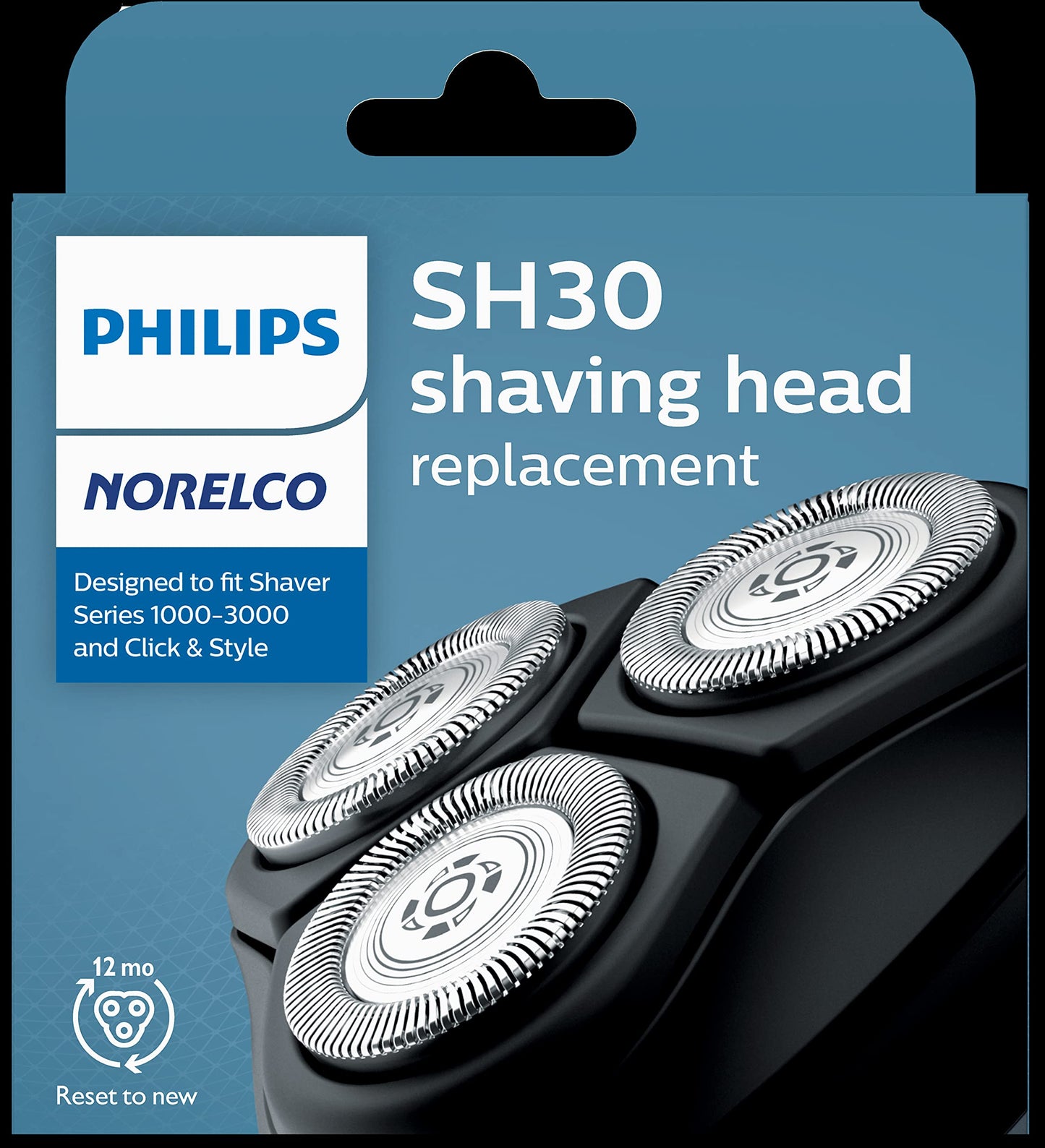 Philips Norelco Genuine SH30/52 Shaving Heads Compatible with Norelco Shaver Series 1000, 2000, 3000 and 5000X and Rounded