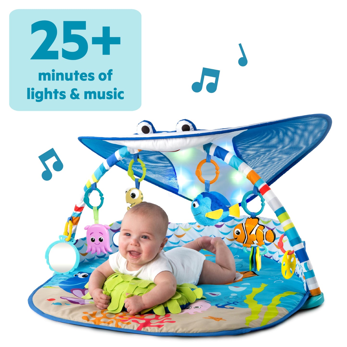 Bright Starts Disney Baby Finding Nemo Mr. Ray Ocean Lights & Music Gym, Ages Newborn +