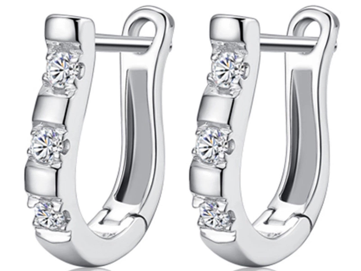 Horseshoe Earrings Rhinestone D3608 | Ideana