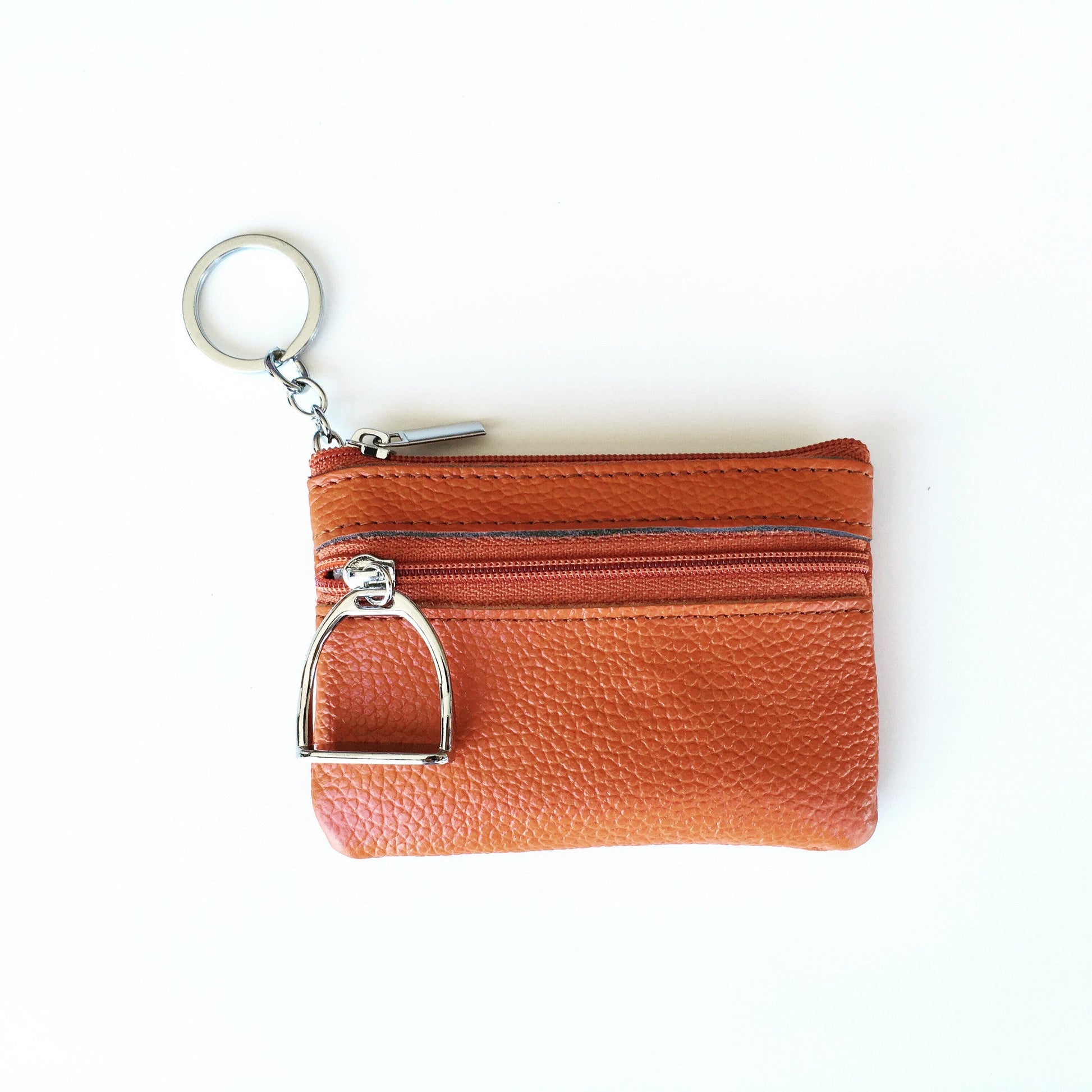 Equestrian Leather Key Chain Coin Purse B2788 | Ideana