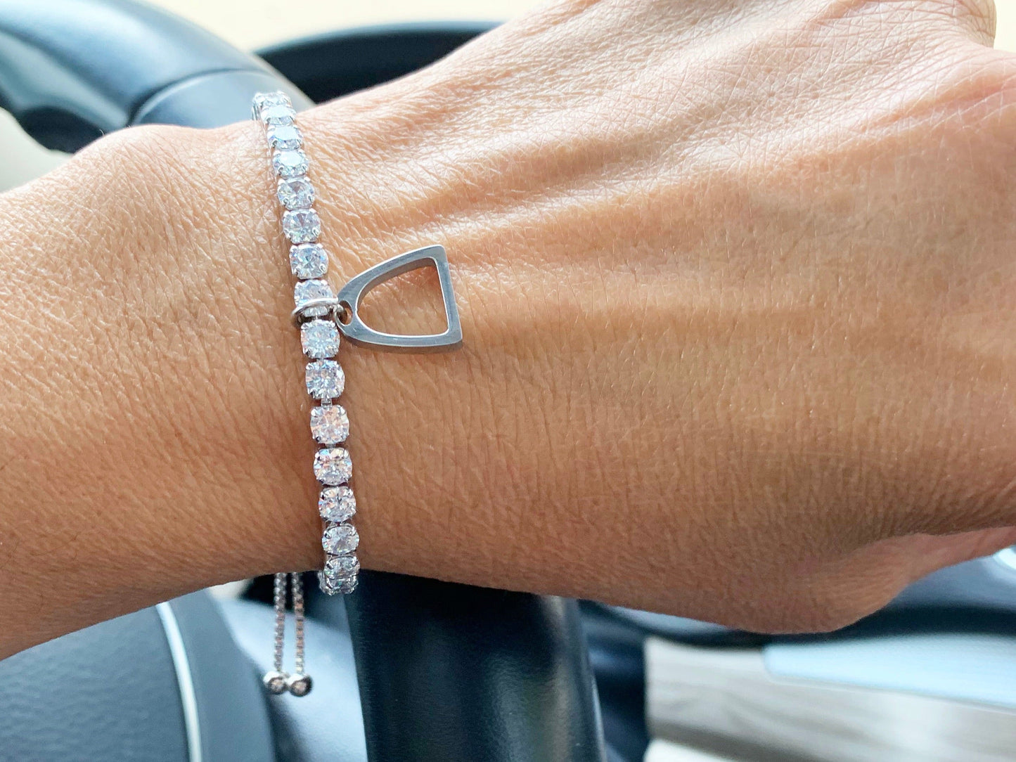 Stirrup Crystal Charm Bracelet    | Ideana