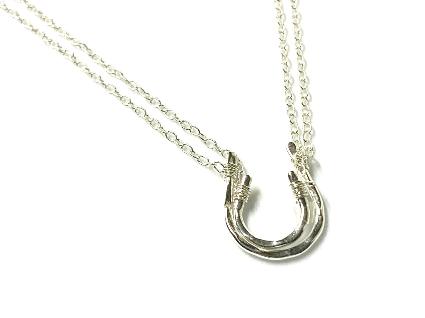 Small Horseshoe Necklace - Hammered in Sterling .925 Silver