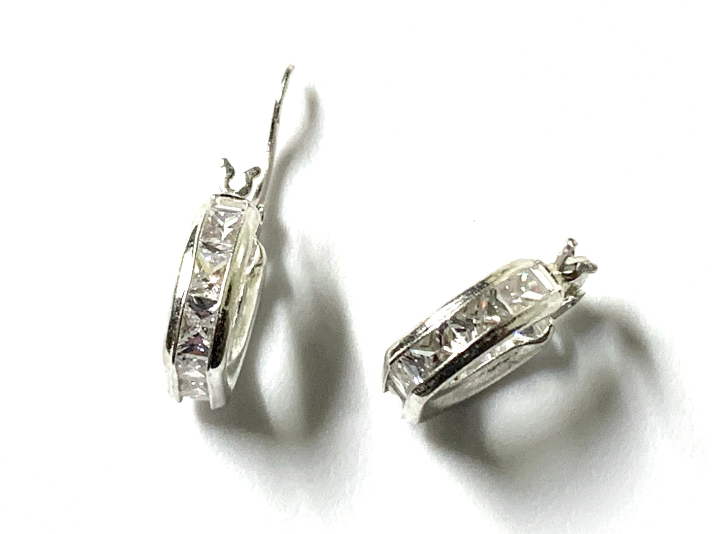 Sterling Silver Rhinestone Horseshoe Earrings