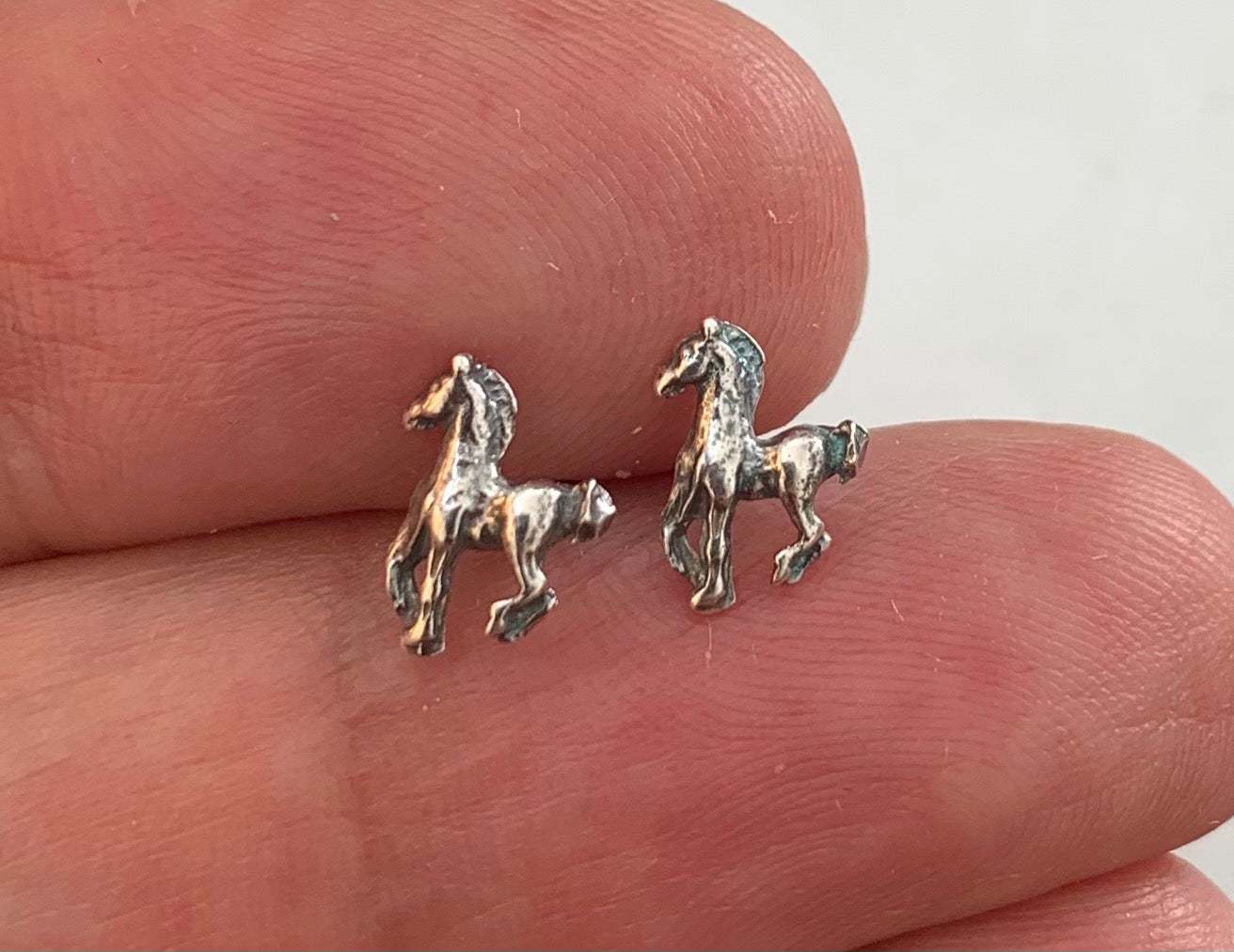 Sterling Silver Horse Stud Earrings