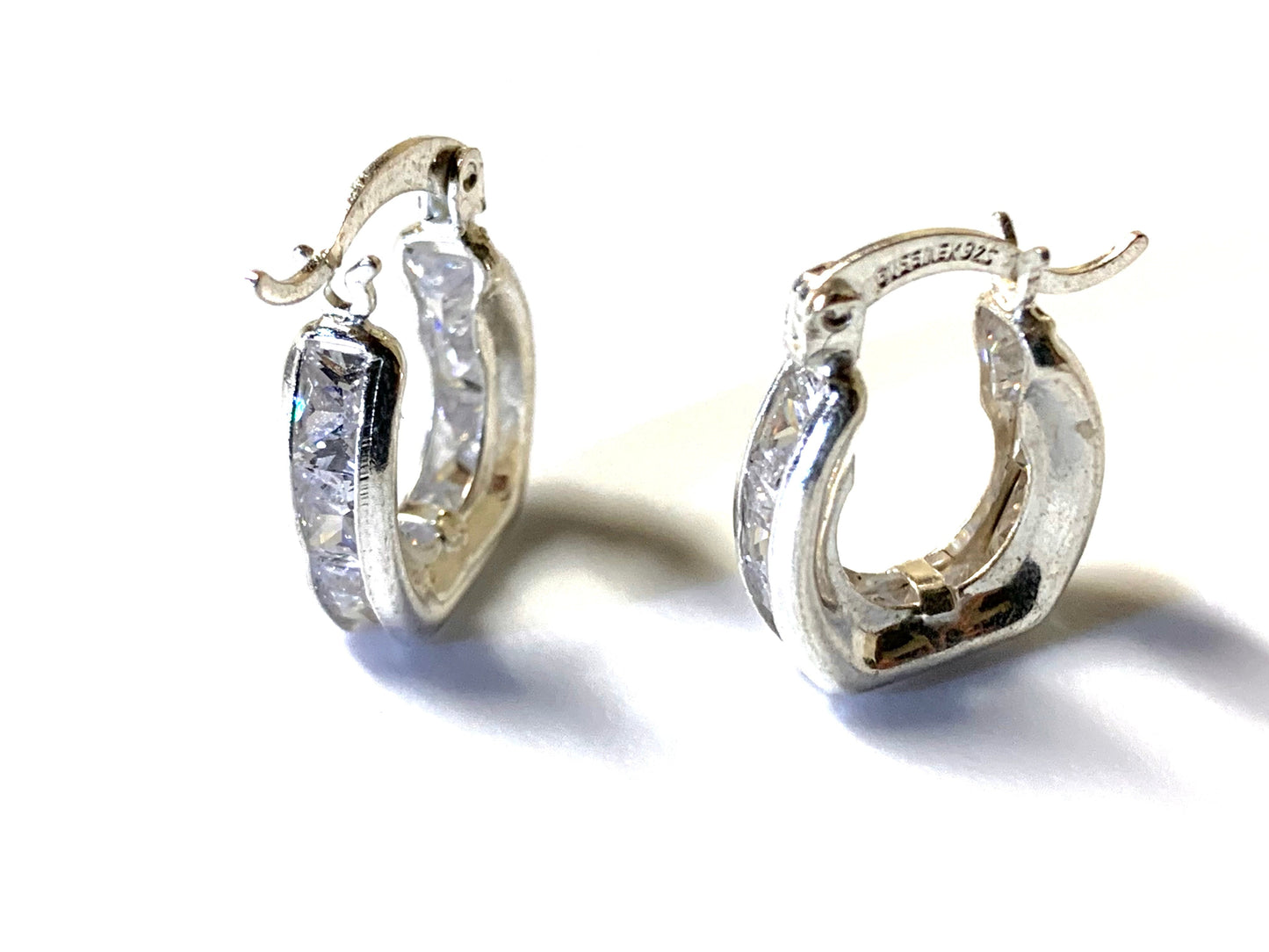 Sterling Silver Rhinestone Horseshoe Earrings