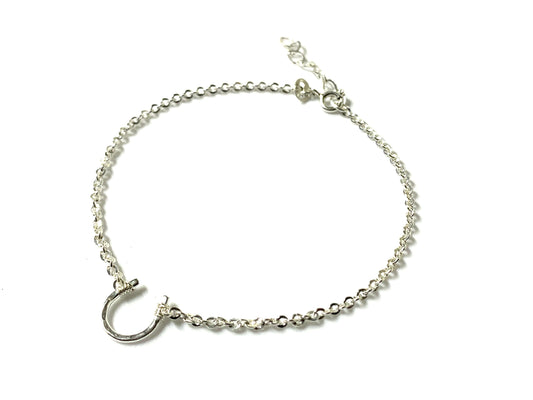 Horseshoe Bracelet - Hammered in Sterling .925 Silver