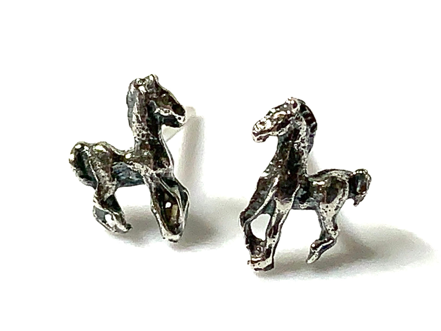 Sterling Silver Horse Stud Earrings